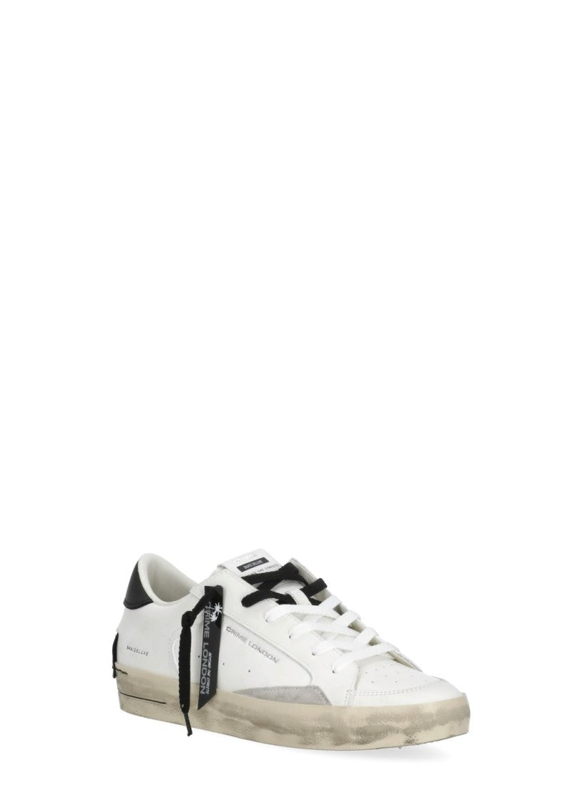 Crime London White Sk8 Deluxe Lettering Sneakers