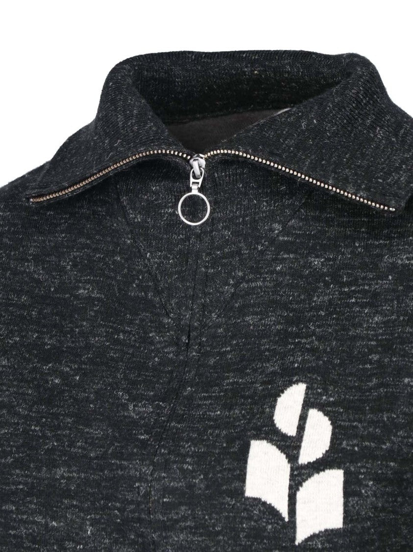 Isabel Marant Étoile Black Koxy Zip-Through Knit