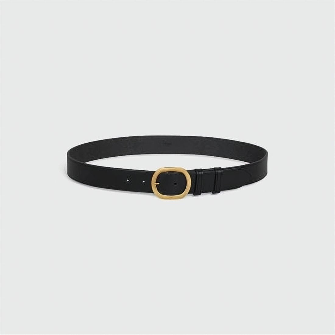 Celine Calf Leather Belt With Gold Buckle And Minimalist Design