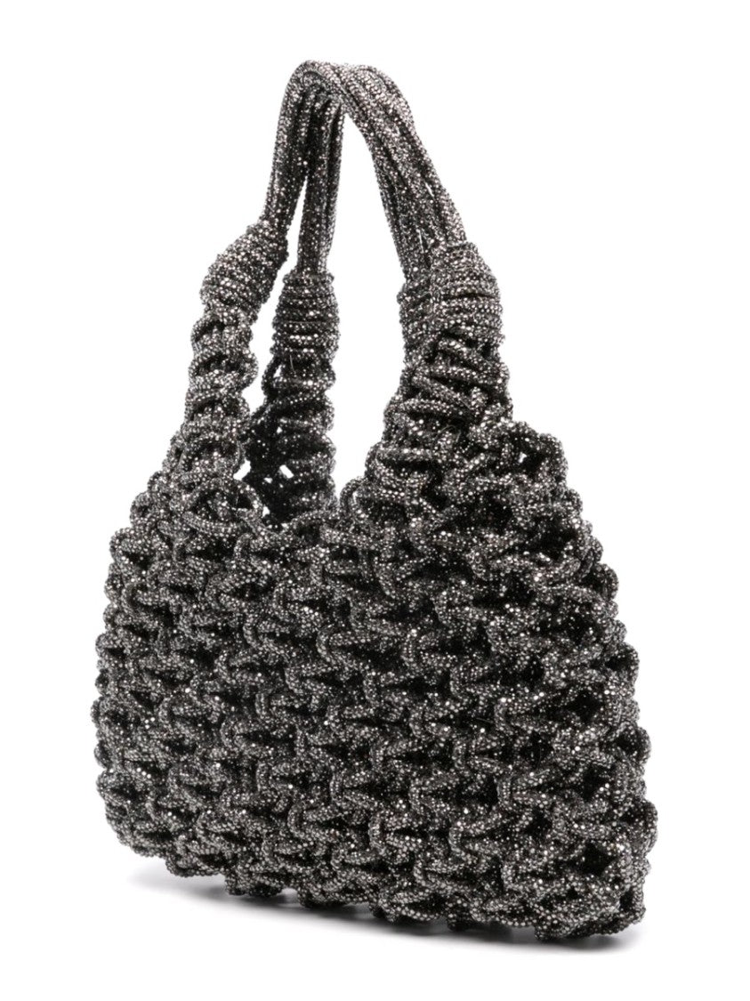 Hibourama Chunky Open Weave Shimmering Shoulder Bag