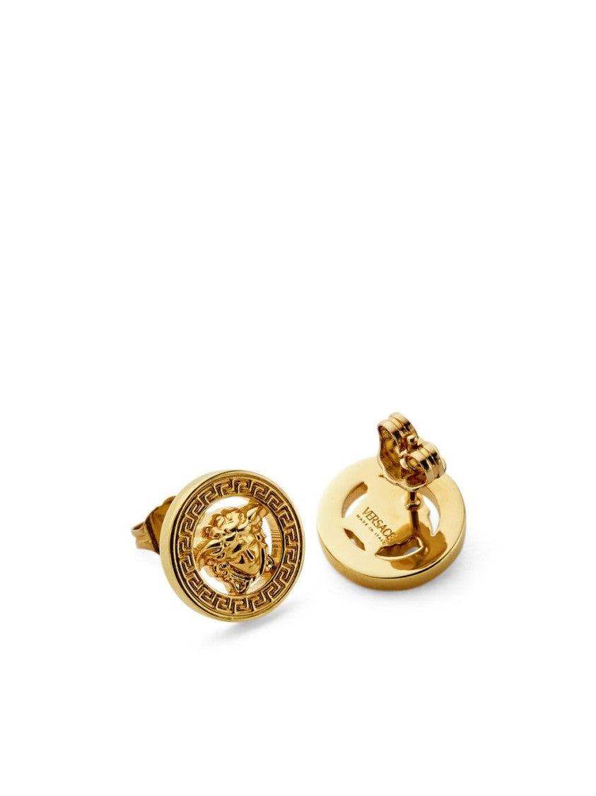 Versace Gold Polished Stud Earrings