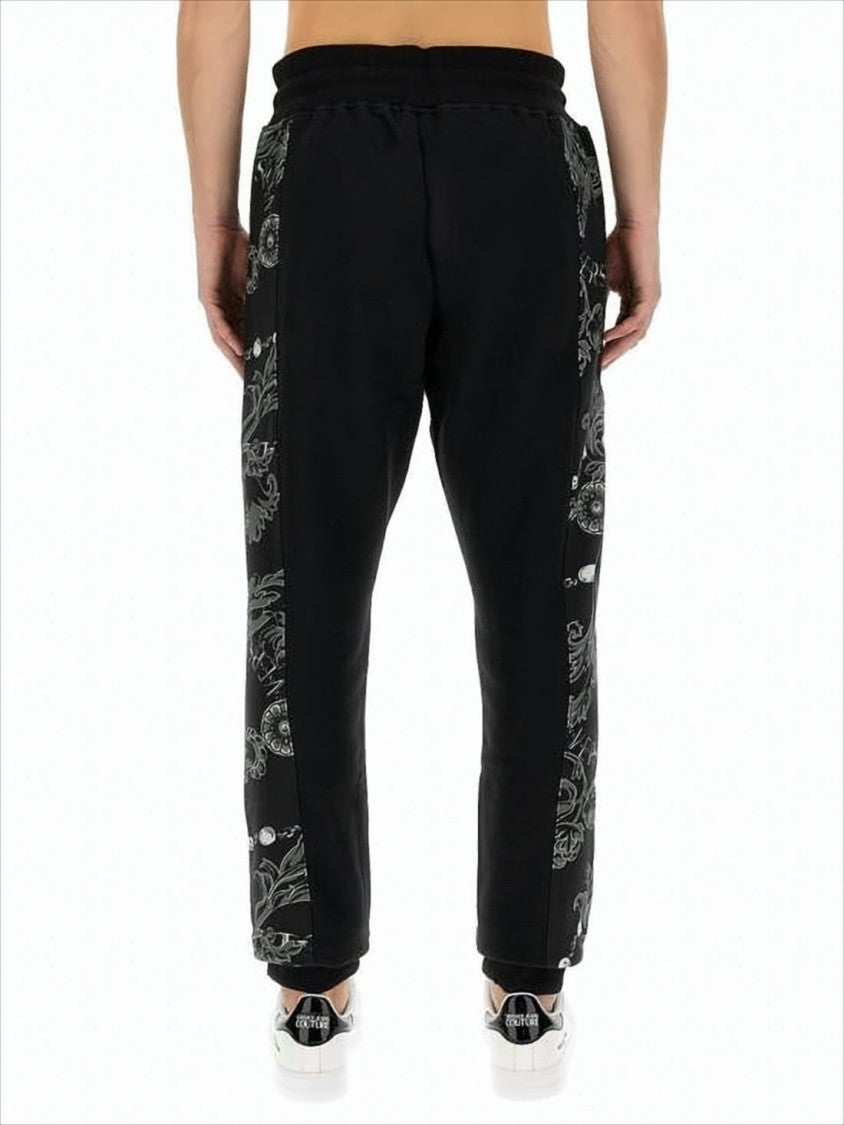 Versace Contemporary Black Jogger Pants With Graphic Detail