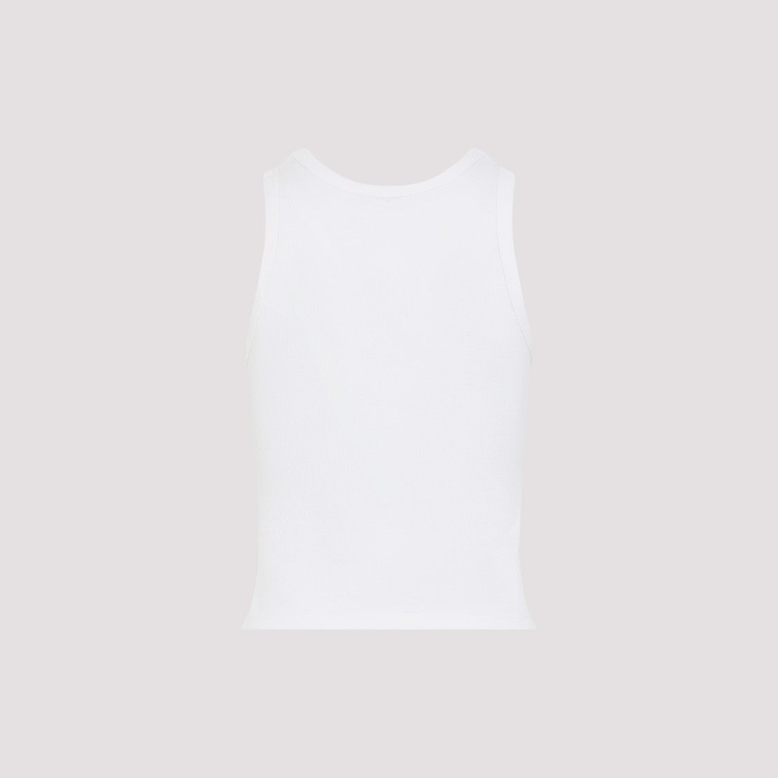 Celine Ribbed White Tank Top With Tonal Triomphe Logo