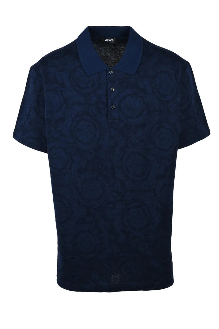 Versace Collection Deep Blue Cotton Polo