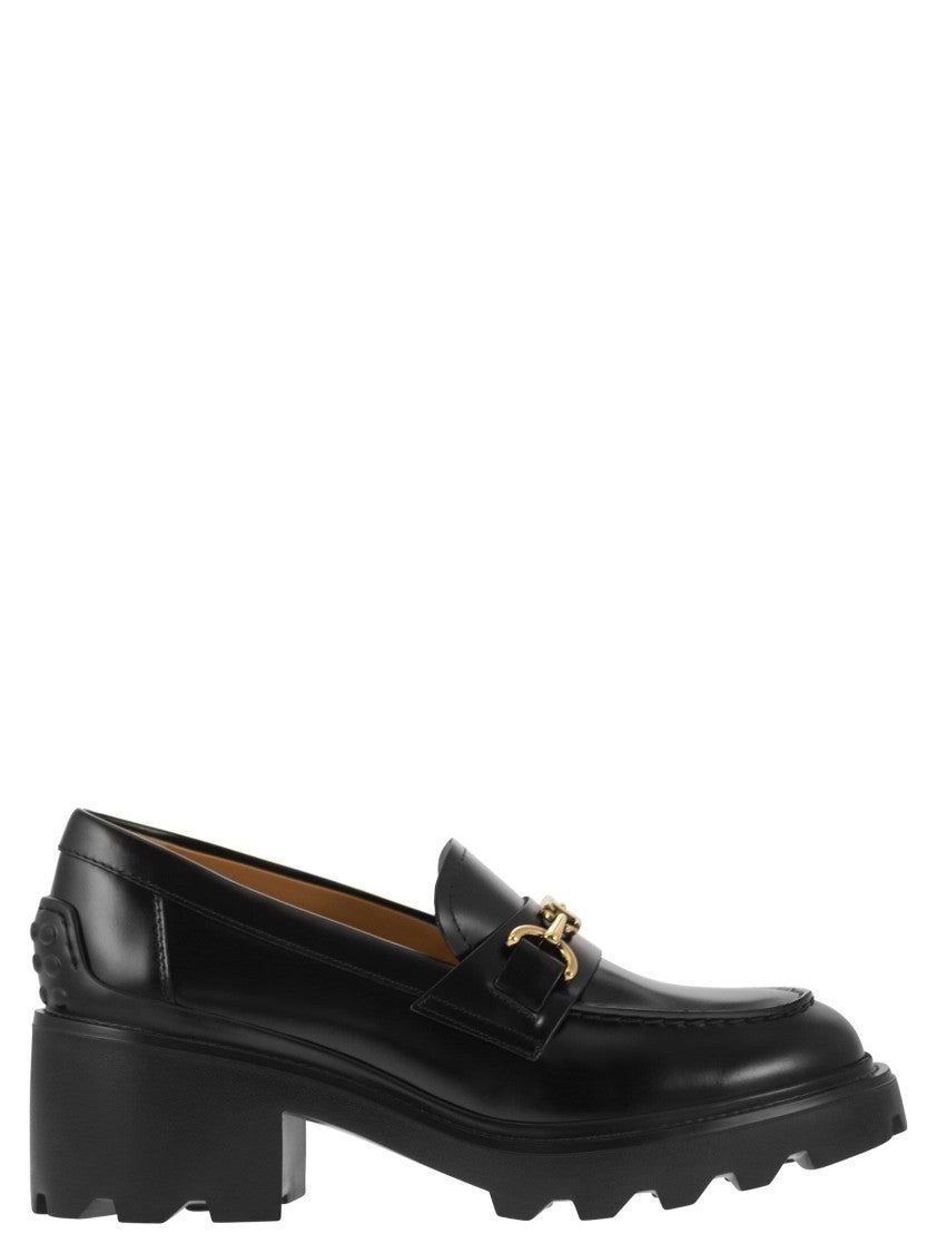 Tod's Leather Moccasin With Carrarmato Bottom