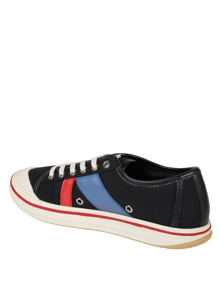 Bottega Veneta Canvas Sneakers With Geometric Accent Design