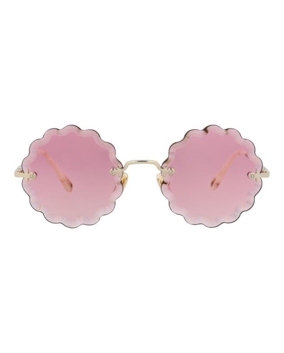 Chloé Round-Frame Metal Sunglasses