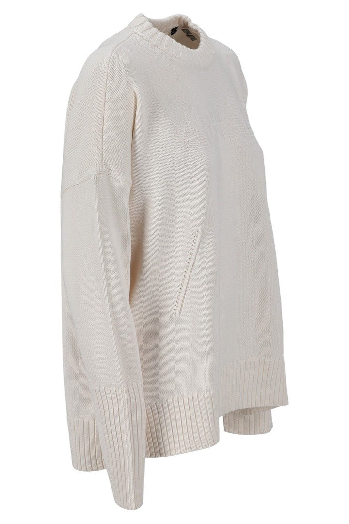 Armani Exchange Oversized Cotton Knit Sweater With Textured Branding