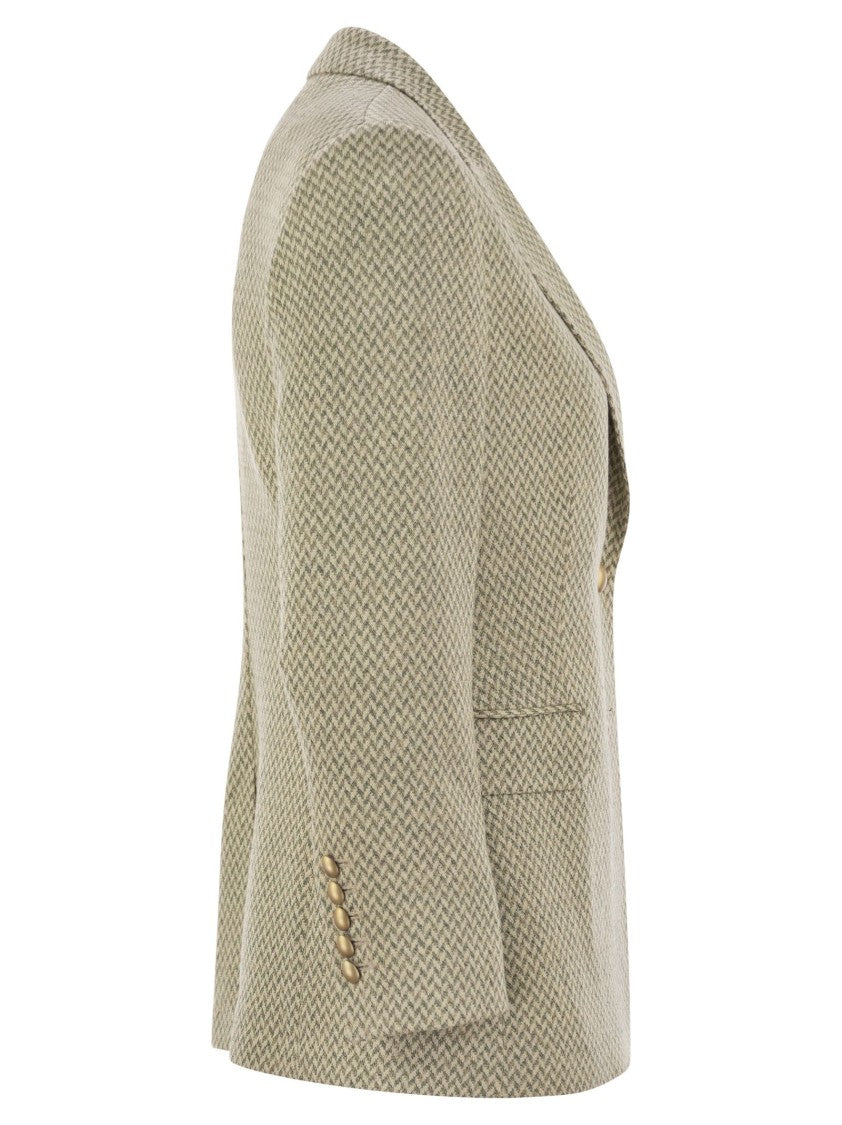 Saulina Angelica - Herringbone Two-Button Blazer