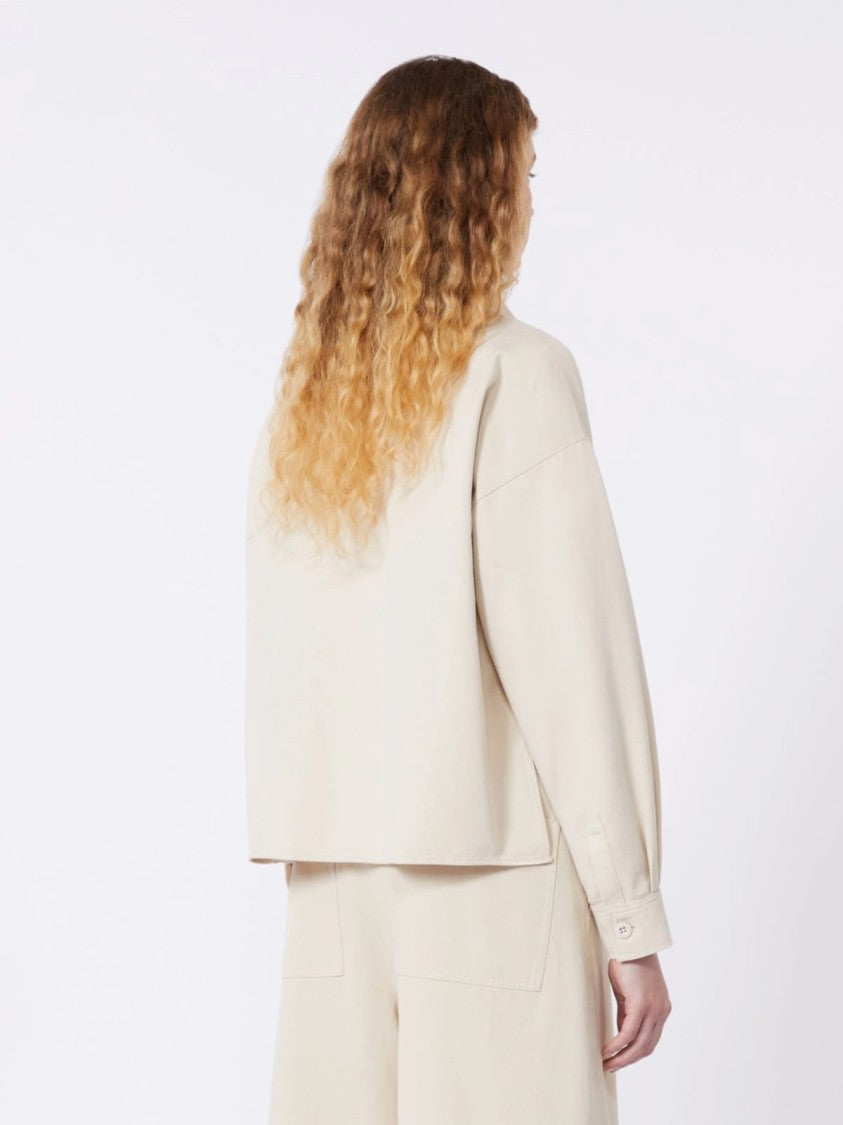 Max Mara Boxy Cropped Shirt Jacket With Button-Down Front