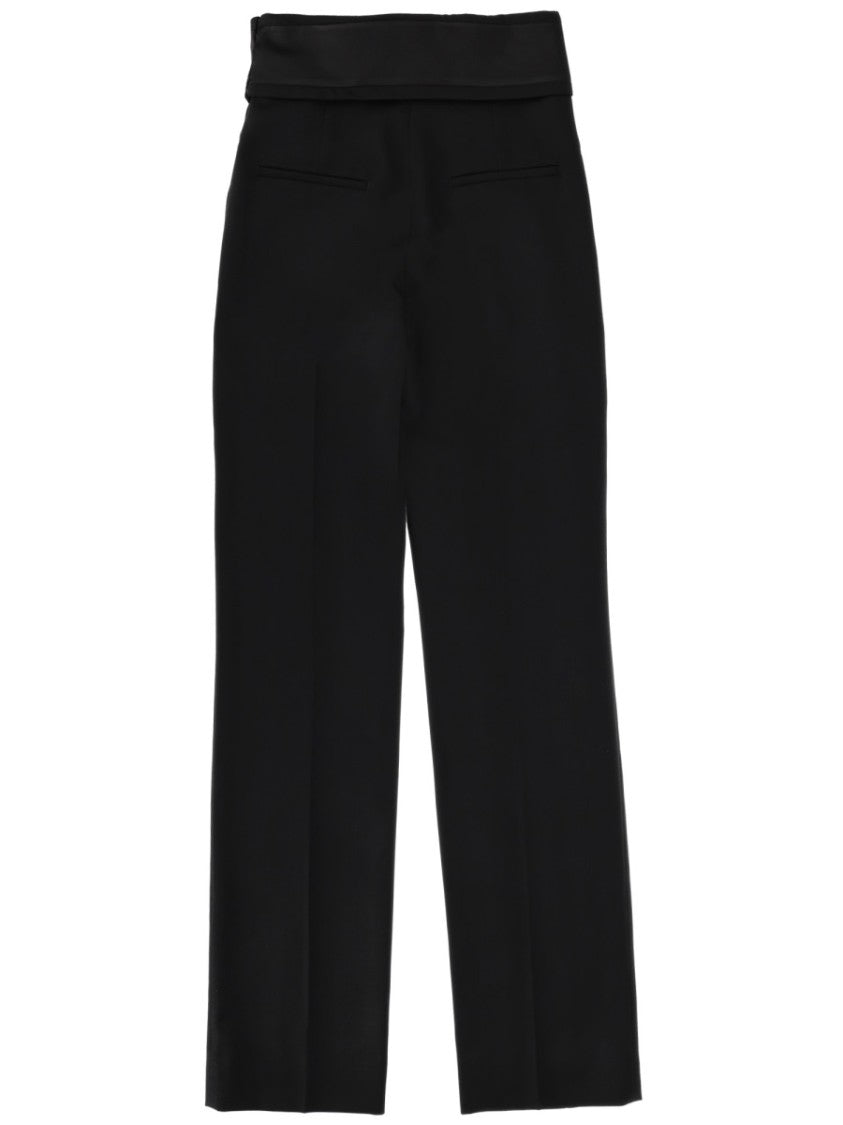 Alexander Mcqueen High Waisted Structured Waistband Wool Trousers