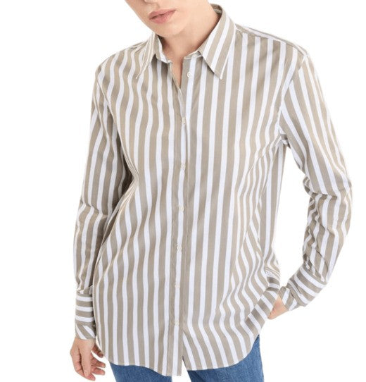 Fay Long-Sleeve Green Fay Shirt With Embroidered Logo