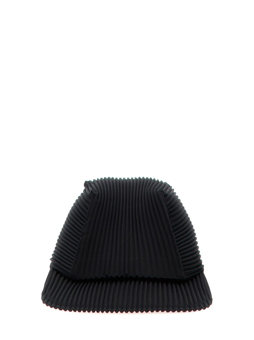Homme Plissé Issey Miyake Textured Pleated Curved Brim Hat
