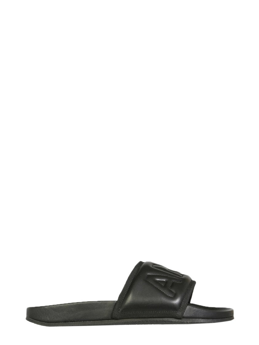 Ambush Black Leather Slide Sandals