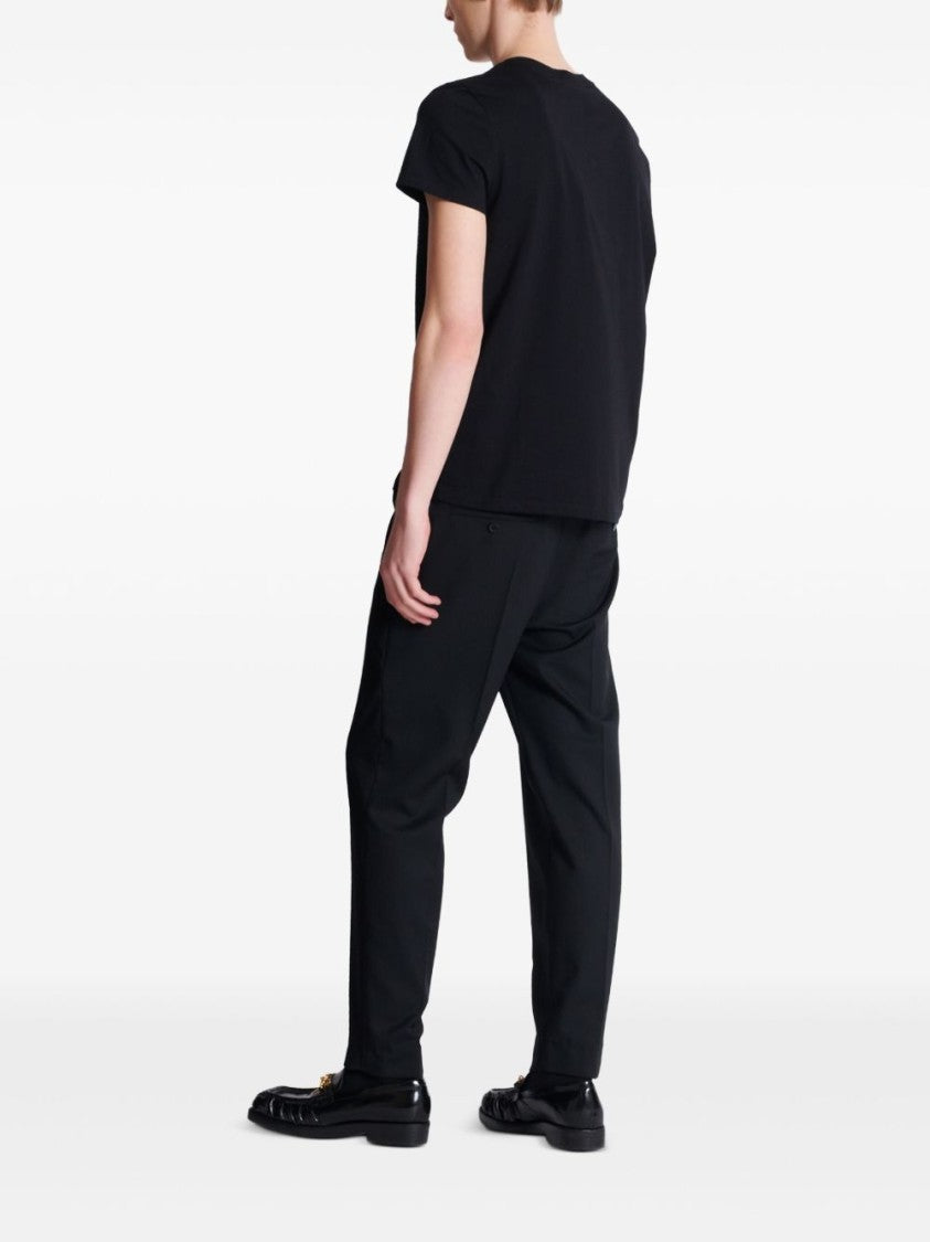 Balmain Black Gold Chain Graphic Crew Neck T-Shirt