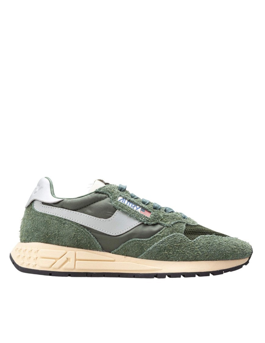 Autry Green Reelwind Suede And Nylon Sneakers
