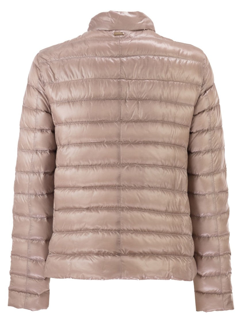Herno Ultra-Light Down Jacket With Bow Neckline
