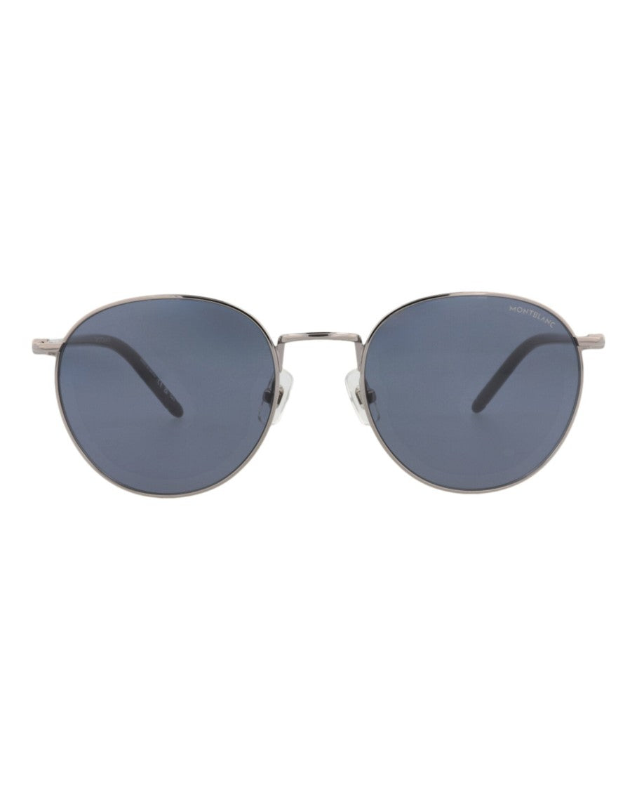 Montblanc Round-Frame Metal Sunglasses
