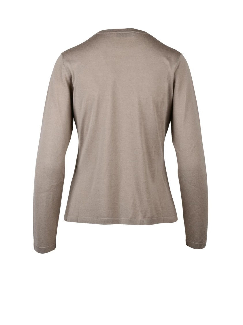 Max Mara V-Neck Button-Down Cardigan With Cropped Fit And Minimalist Design