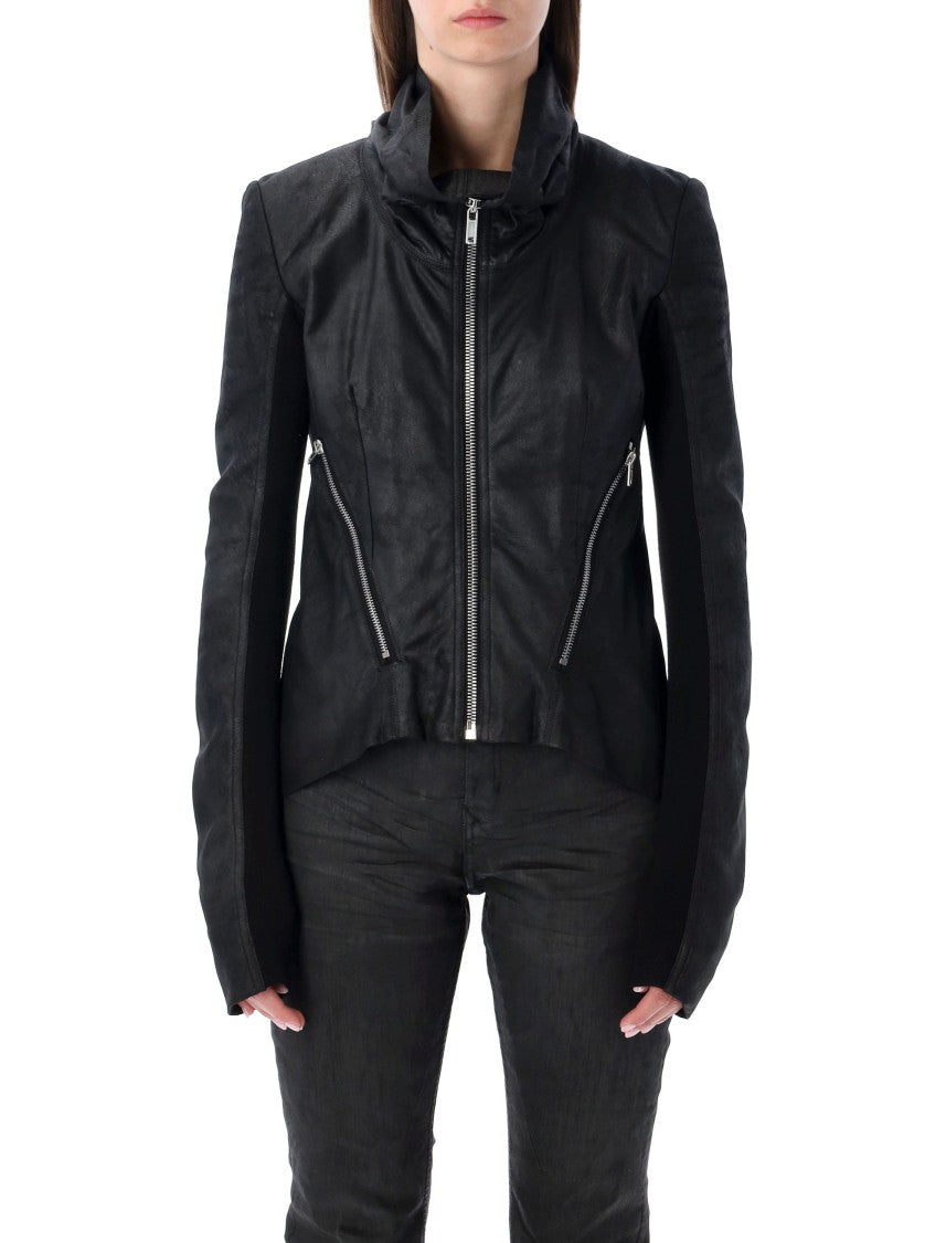 Rick Owens Black Leather Biker Jacket