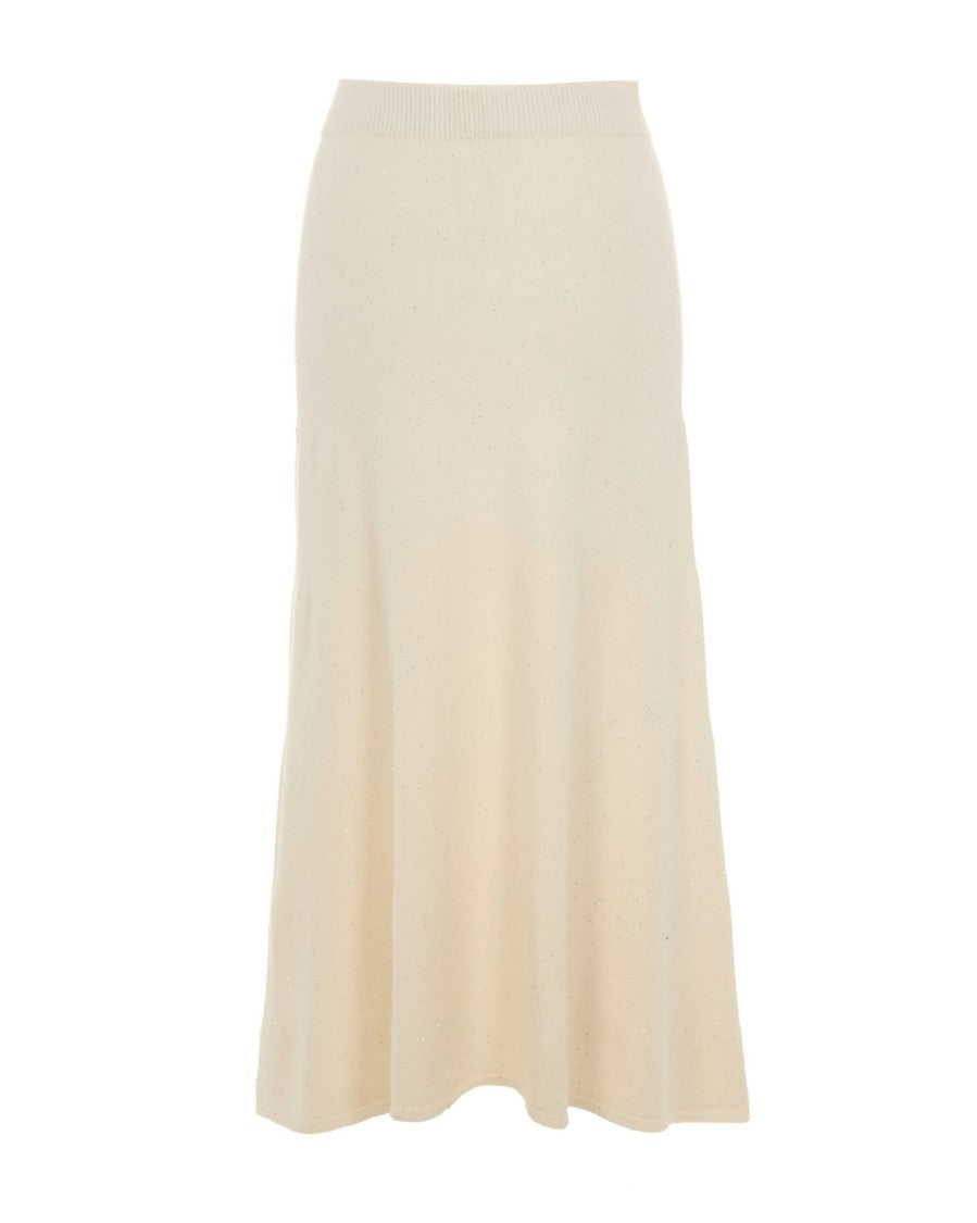 Liu Jo Ivory Sequin Midi Skirt