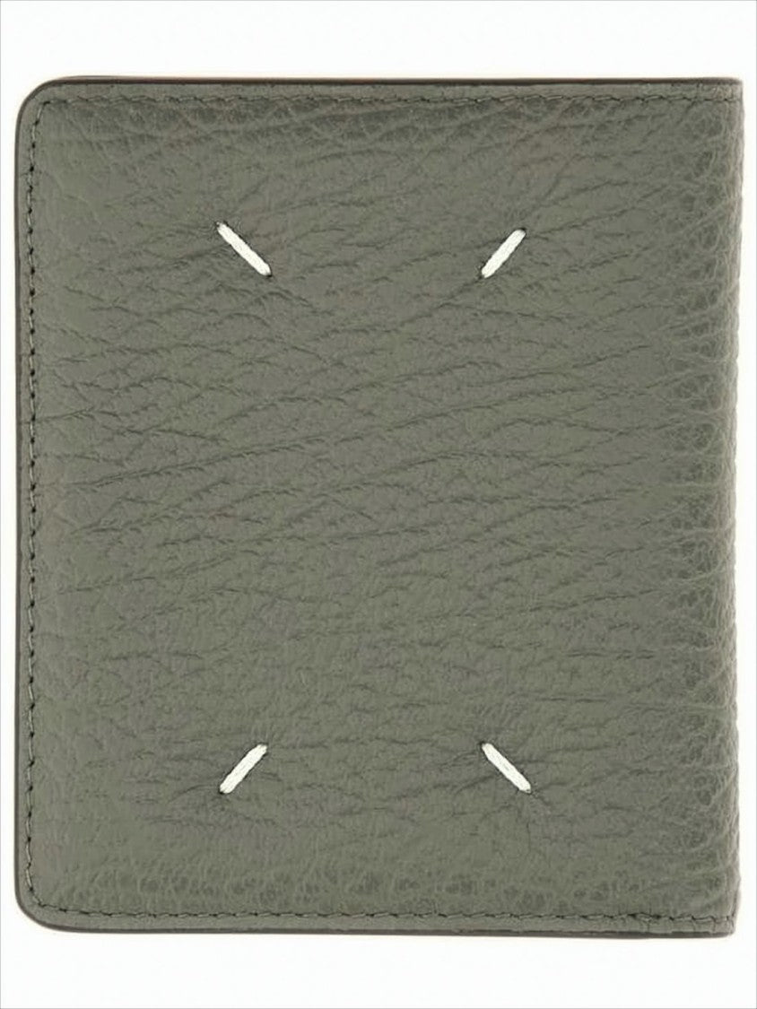Maison Margiela Textured Calf Leather Bifold Wallet With Distinctive Stitching