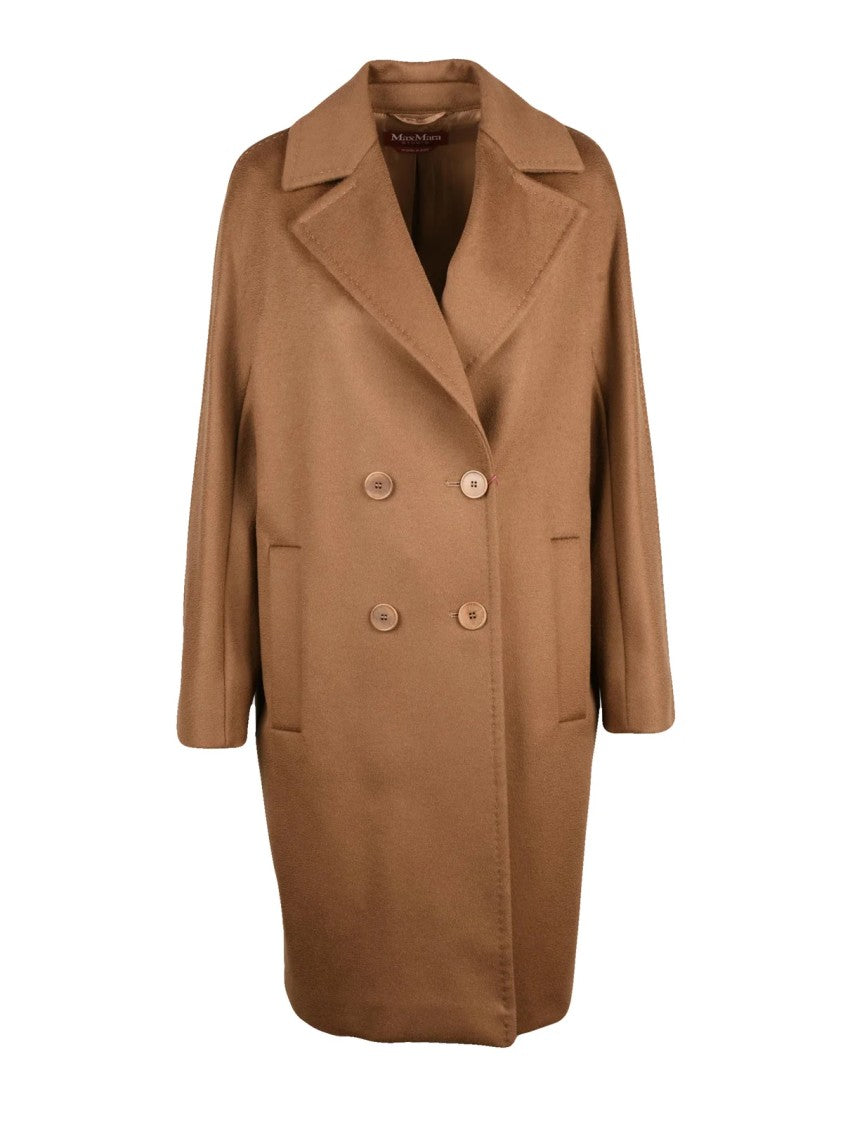 Max Mara Brown Virgin Wool Double-Breasted Agenda Coat