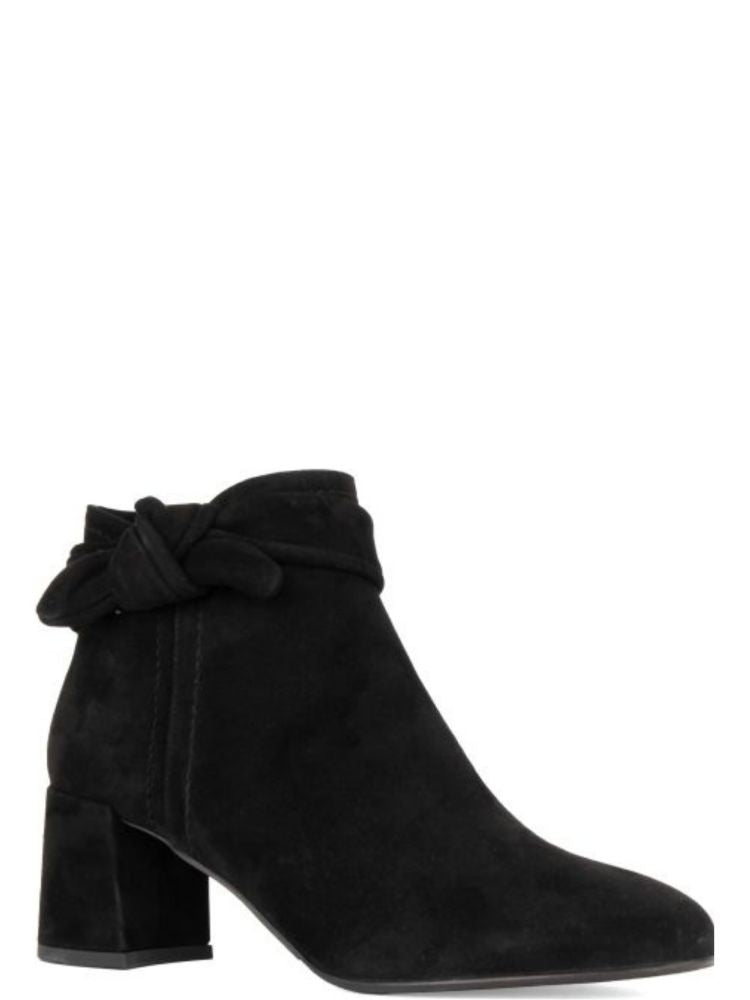 Sergio Moretti Black Classic Decorative Knot Suede Ankle Boots