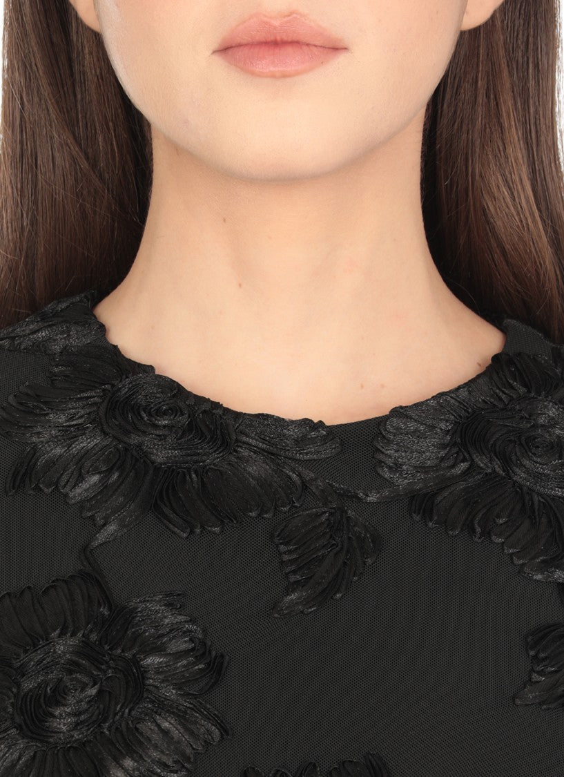 Rotate Flower Mesh Mini Dress