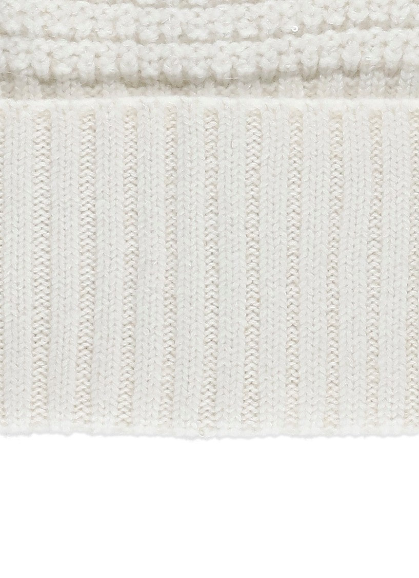 Fabiana Filippi White Wool-Blend Sequined Beanie