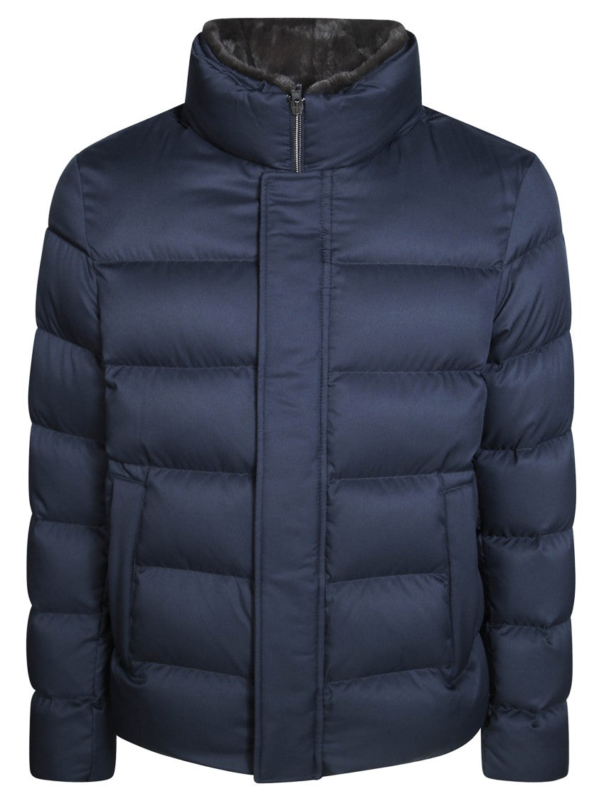 Herno Matte Stand Collar Quilted Down Jacket