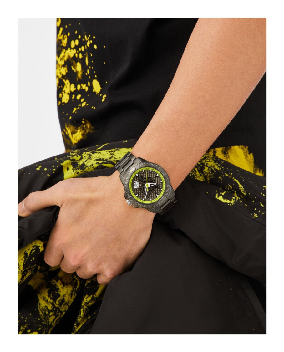 Plein Sport Touchdown Bracelet Watch With Textured Guilloche Dial