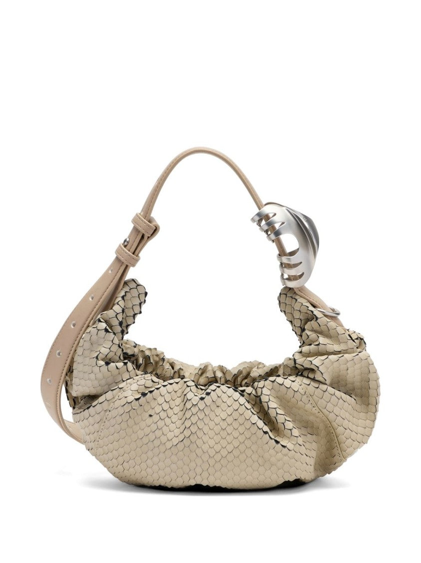 Diesel Textured Ruched Beige Handbag