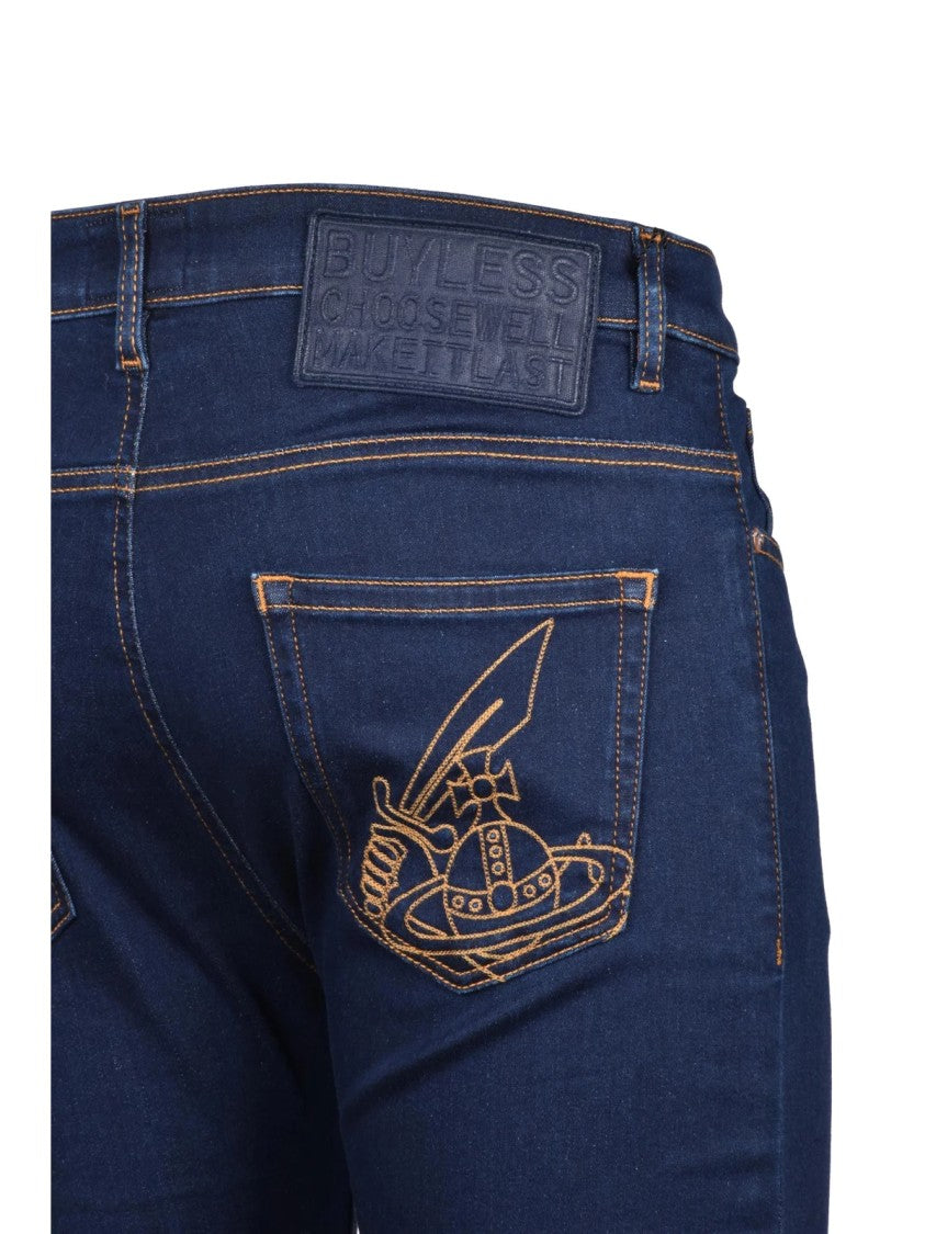 Vivienne Westwood Anglomania Blue Stretch Cotton Slim Jeans