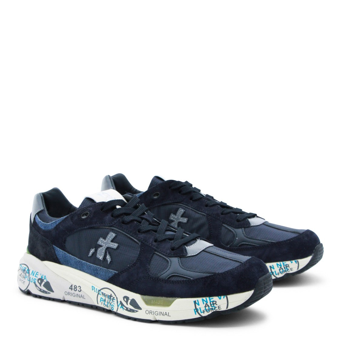 Premiata Navy Leather Mase Sneakers