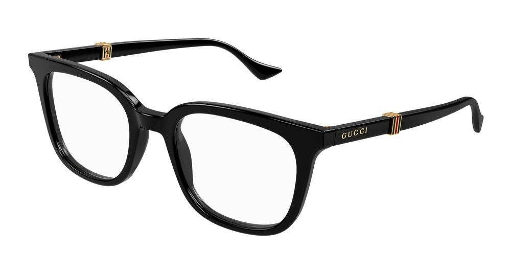 Gucci Black Gold Accents Oversized Square Eyeglasses