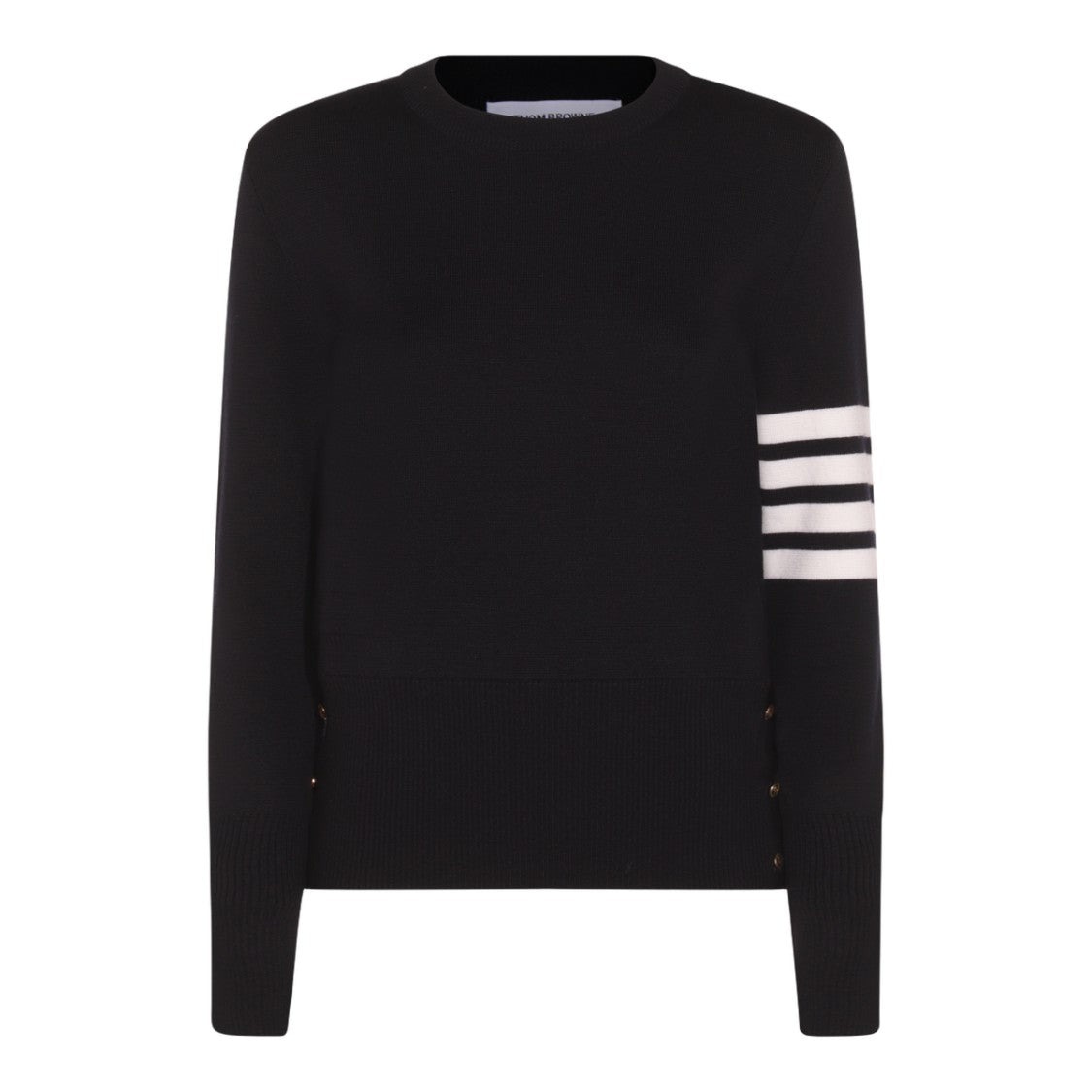 Thom Browne Crew Neck Sweater With Contrasting Stripes