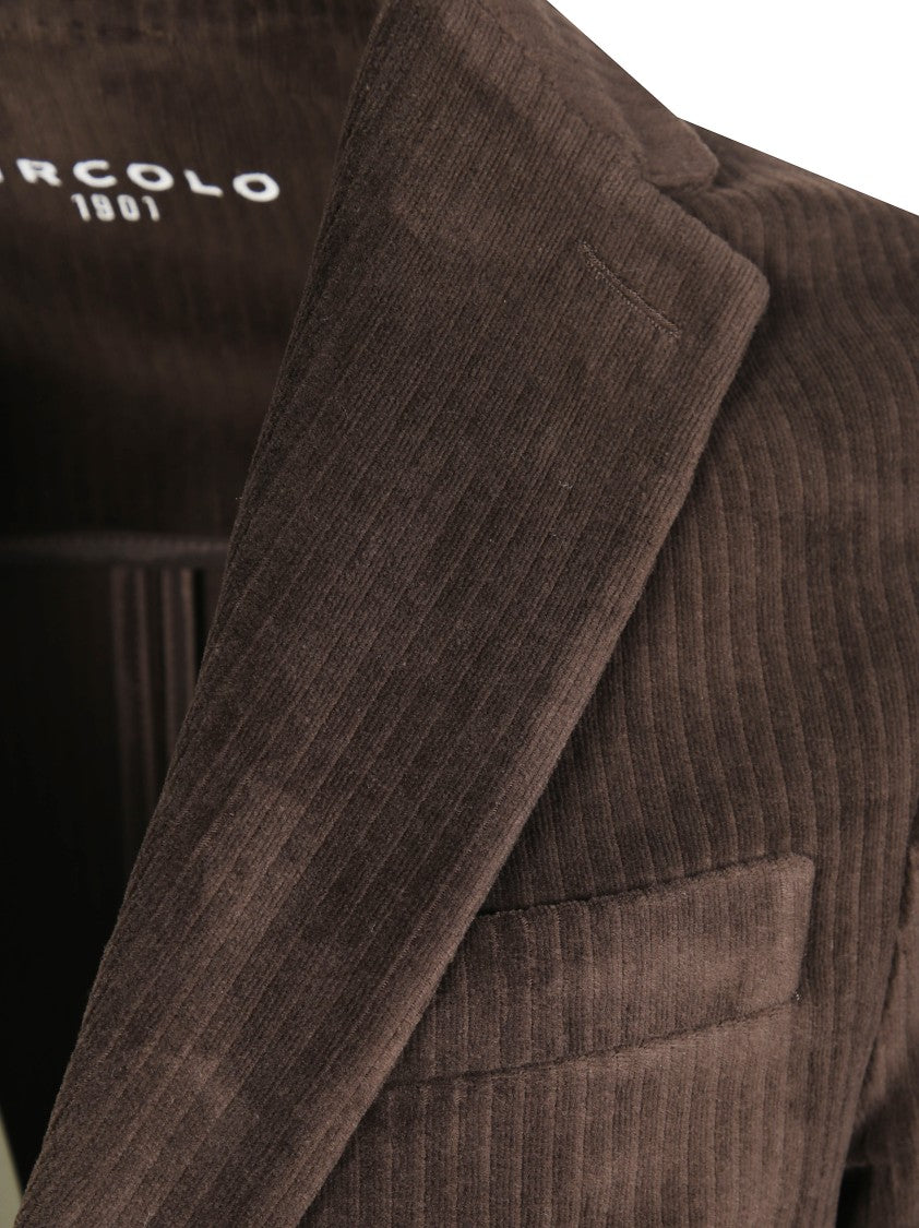 Circolo Ribbed Corduroy Double Button Blazer