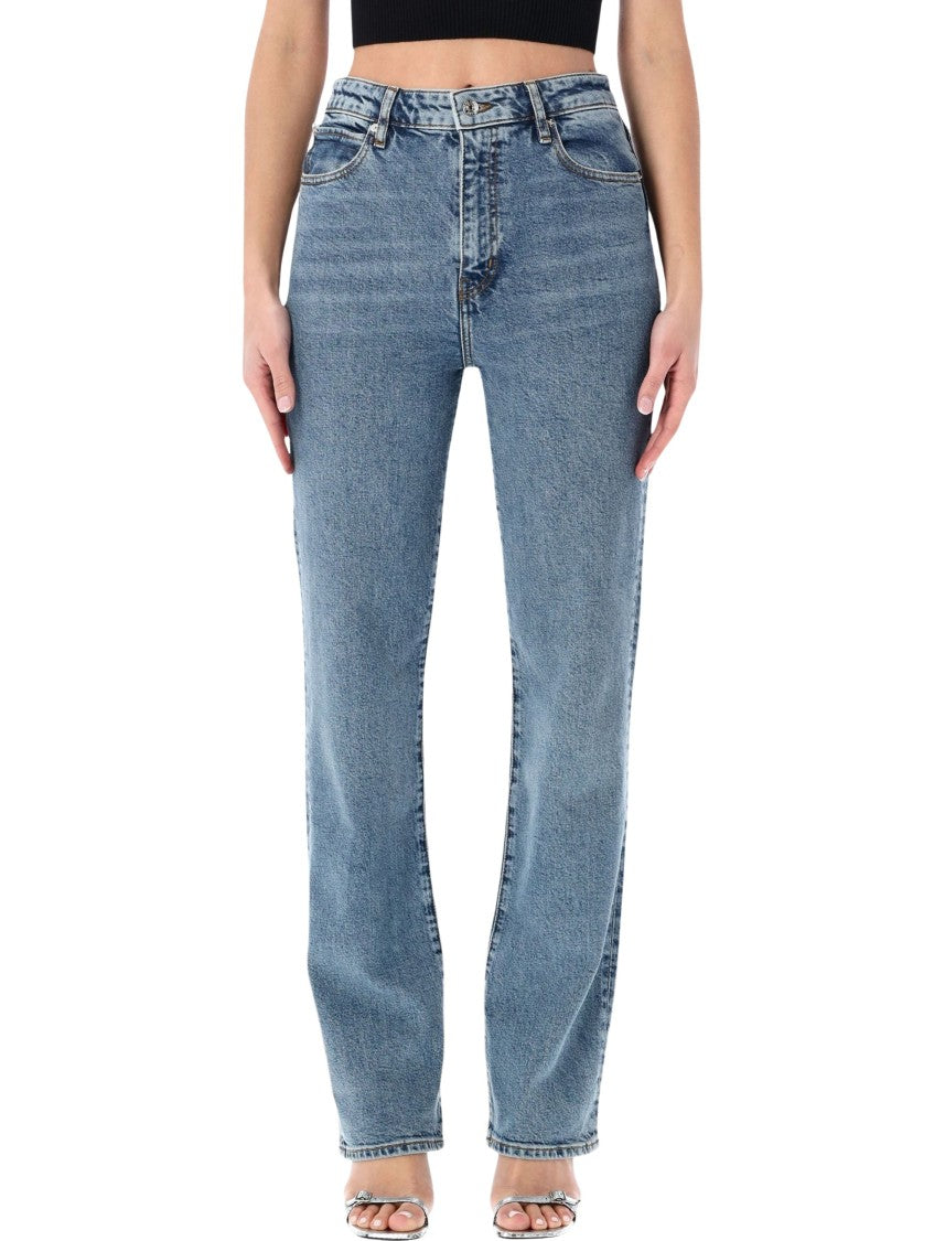 Frame High Waisted Long Straight Leg Jeans