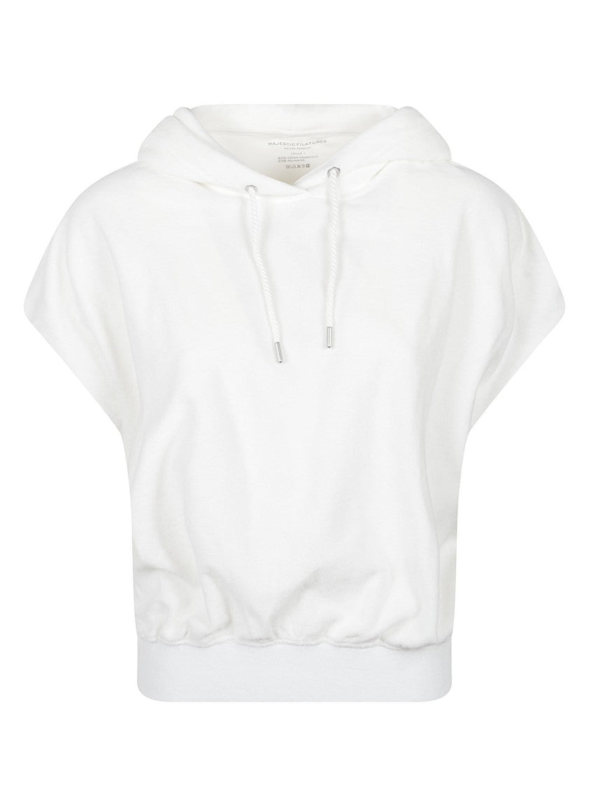 Majestic Filatures Cropped Hoodie With Relaxed Fit