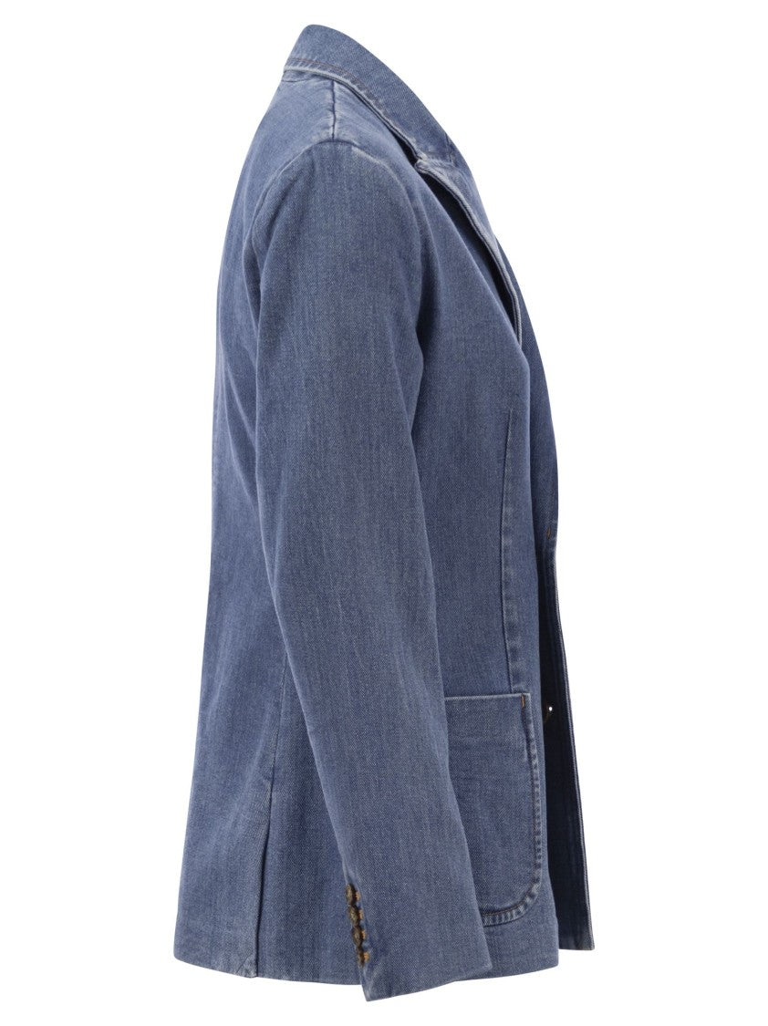 Polo Ralph Lauren Double-Breasted Cotton Chambray Blazer