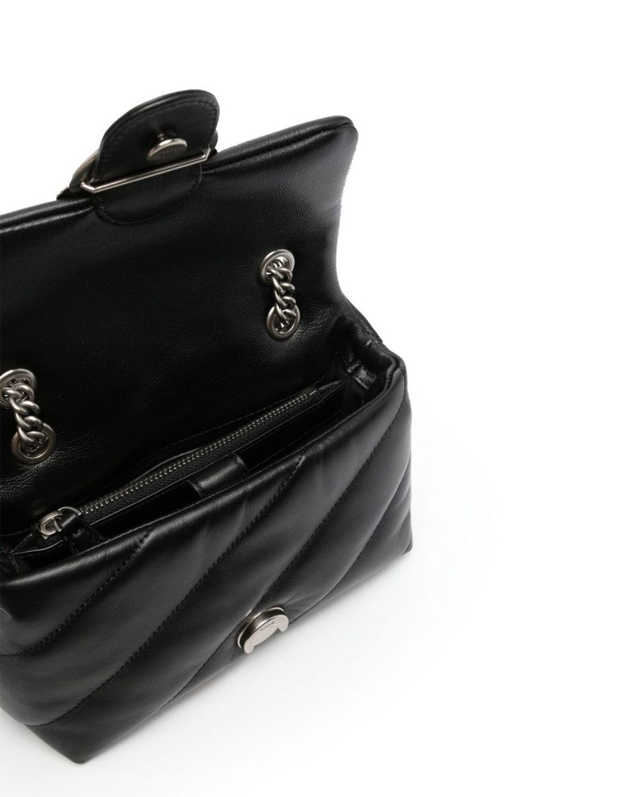 Pinko Mini Love Bag Puff Maxi Quilt Black/Old Silver