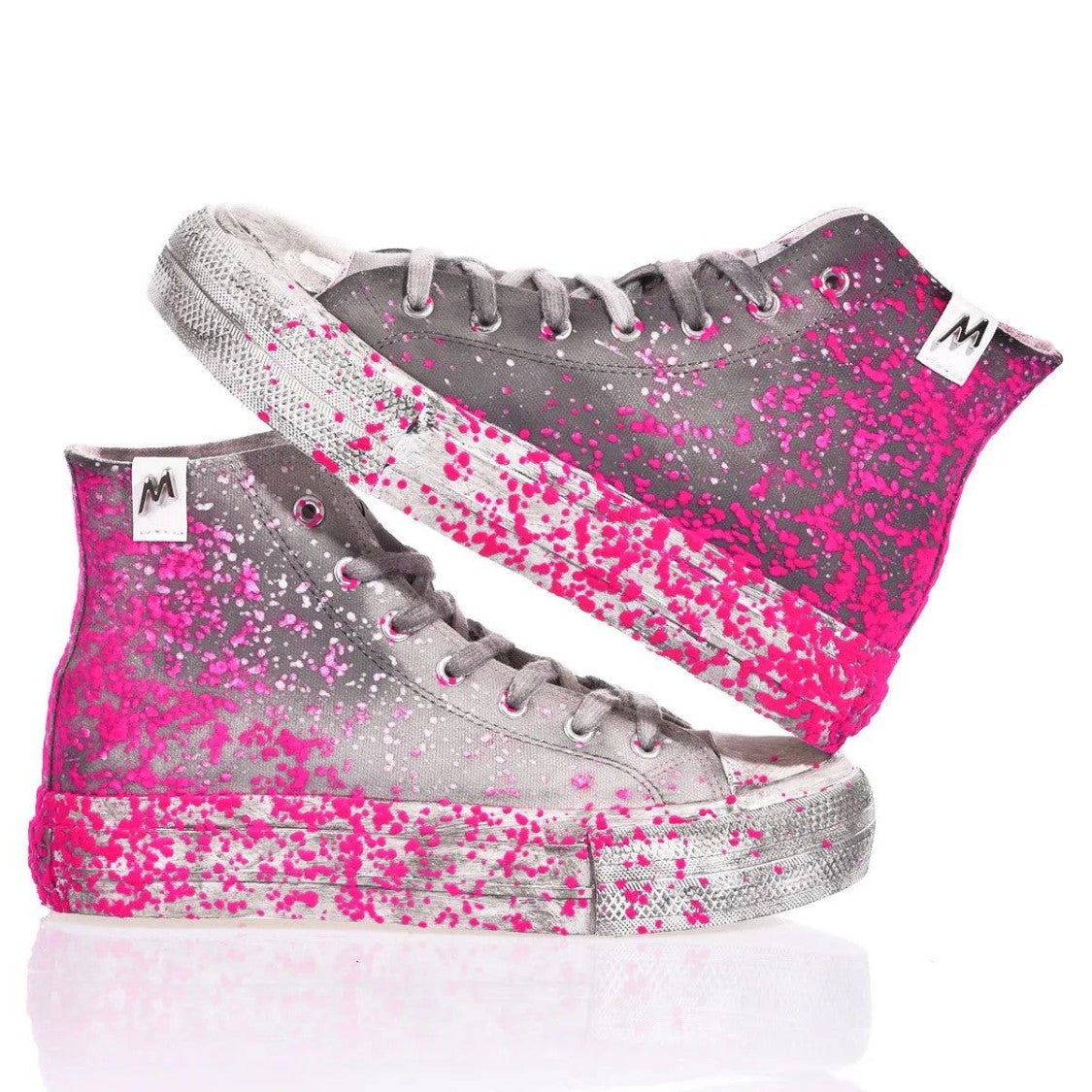 Mimanera Airlines Platform Fucsia Flock Sneakers