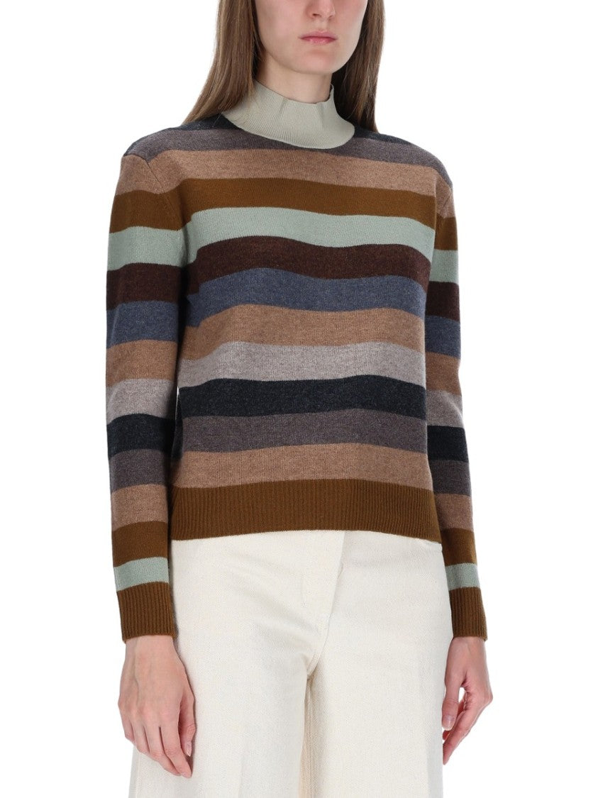 Tory Burch Striped Horizontal Merino Wool Sweater