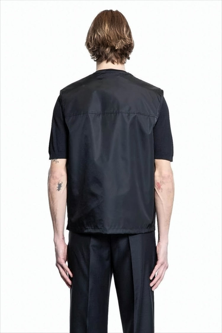 Prada Sleeveless Black Vest With Zipper Closure