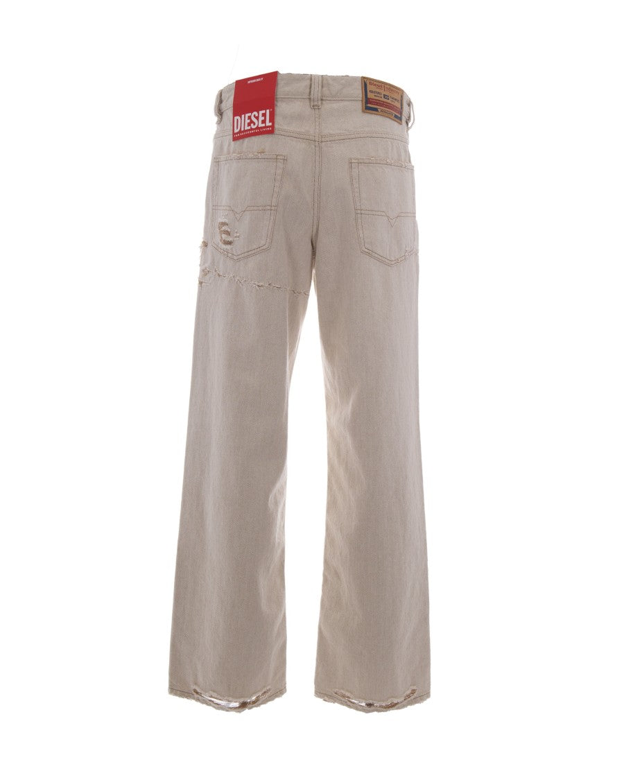 Diesel Distressed Wide-Leg Relaxed Fit Pants