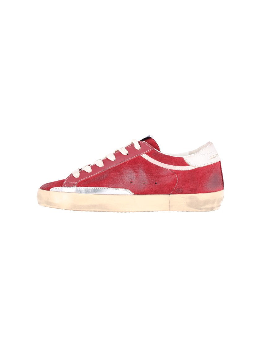 Golden Goose Low-Top Sneakers With Distressed Red Calf Leather