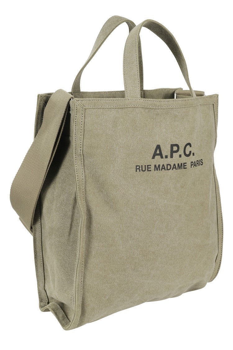 A.P.C. Spacious Khaki Raw Cotton Tote Bag