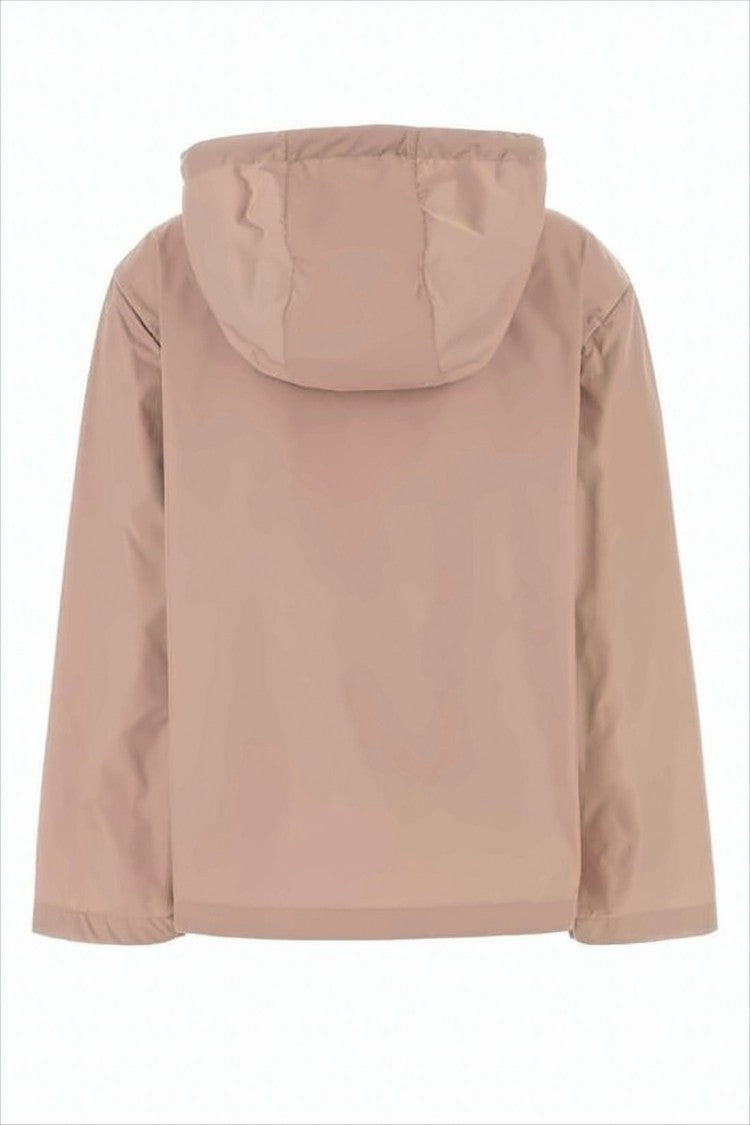 Moncler Cropped Hooded Jacket With Zipper Closure And Logo Detail