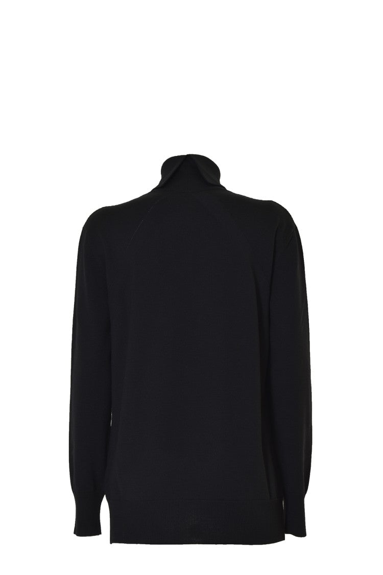Jil Sander Black Wool Turtleneck Sweater